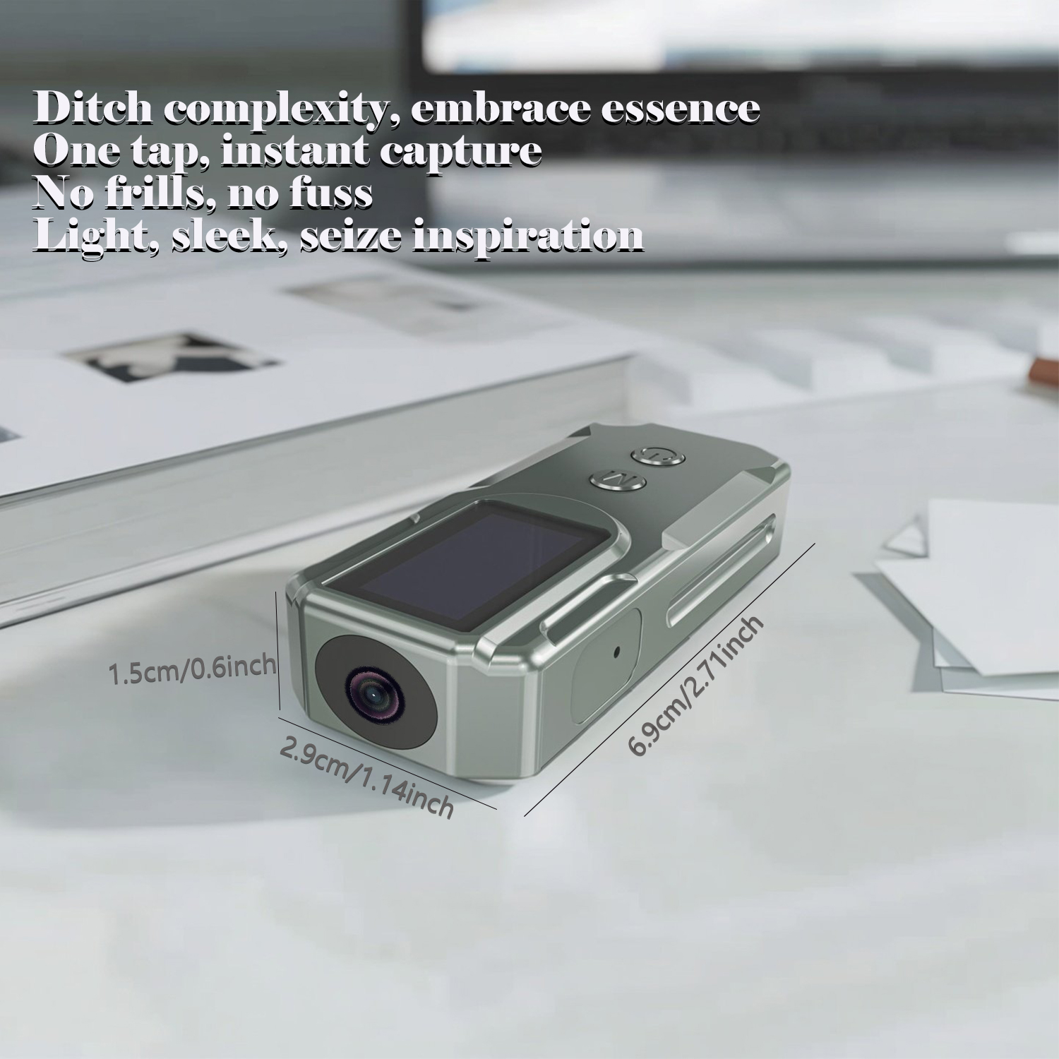 PNZEO P100 Fingertip Cameras, Compact Portable Action Cameras, With HD Display, 1080P FHD Mini Pocket Vlogging Camera for Work, Study, Family, Travel, Pet Walking