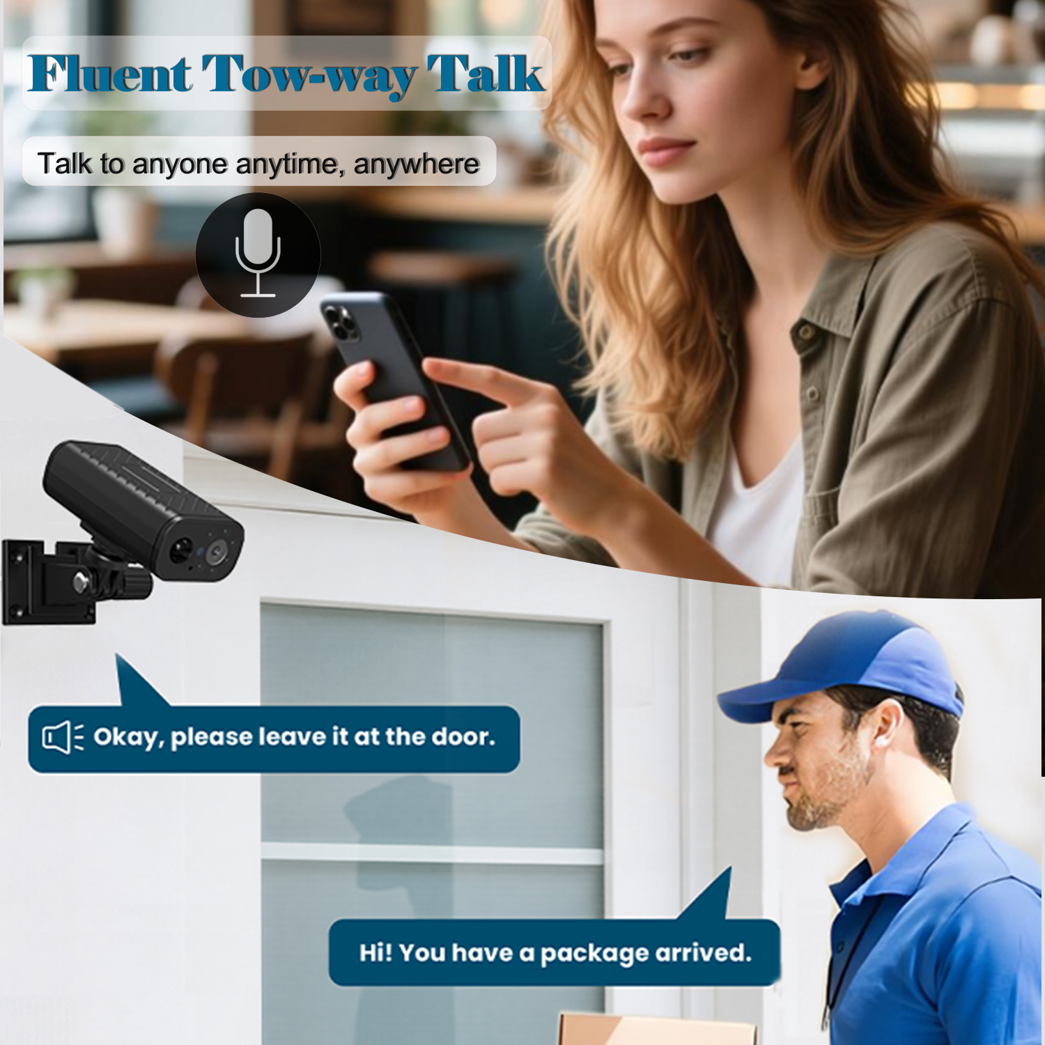 PNZEO W9 Mini Cameras Home Security Camera Indoor Wireless WiFi Remote View Outdoor Waterproof Smart Camera with AI PIR Motion Detection, Built in battery standby for 60 days