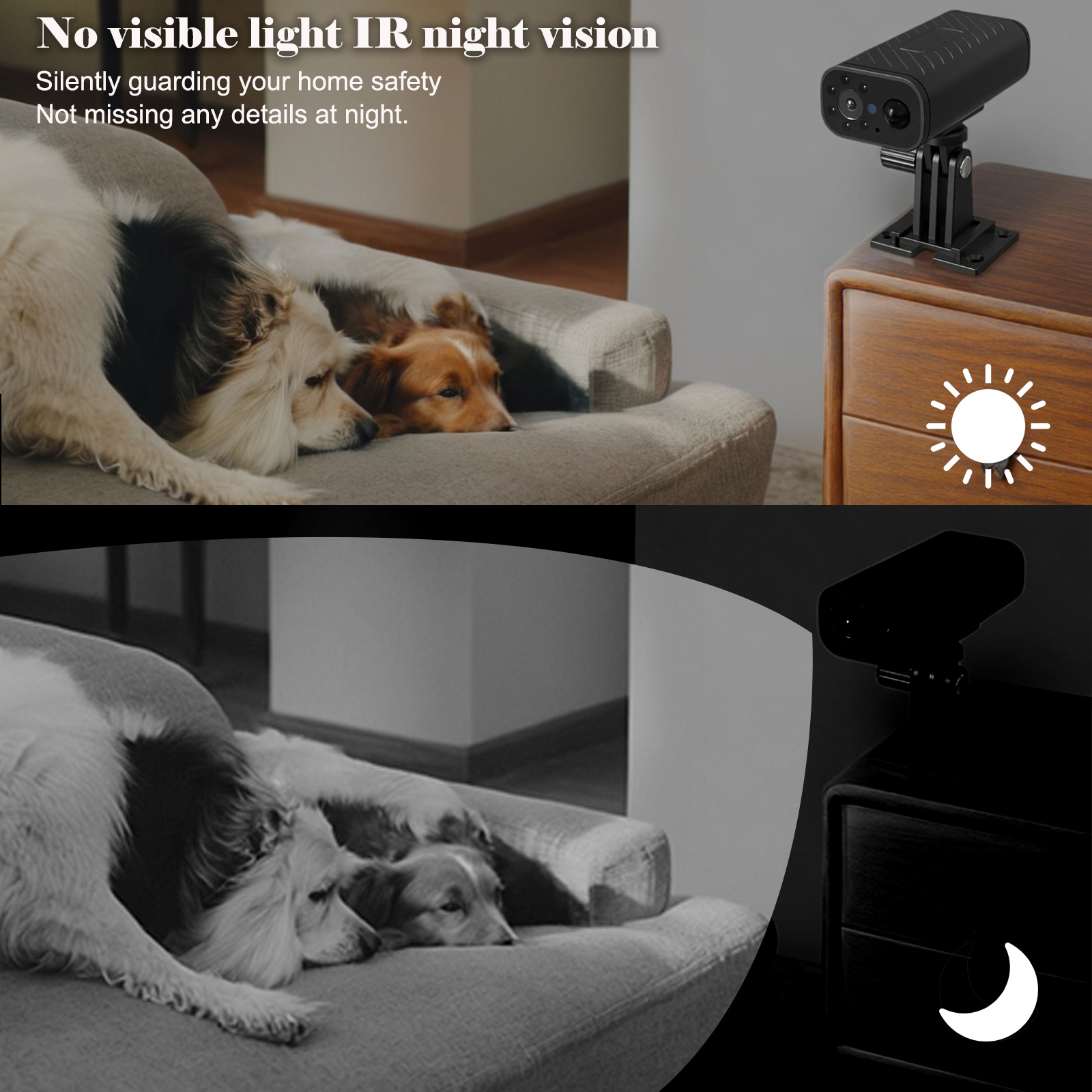 PNZEO W9 Mini Cameras Home Security Camera Indoor Wireless WiFi Remote View Outdoor Waterproof Smart Camera with AI PIR Motion Detection, Built in battery standby for 60 days