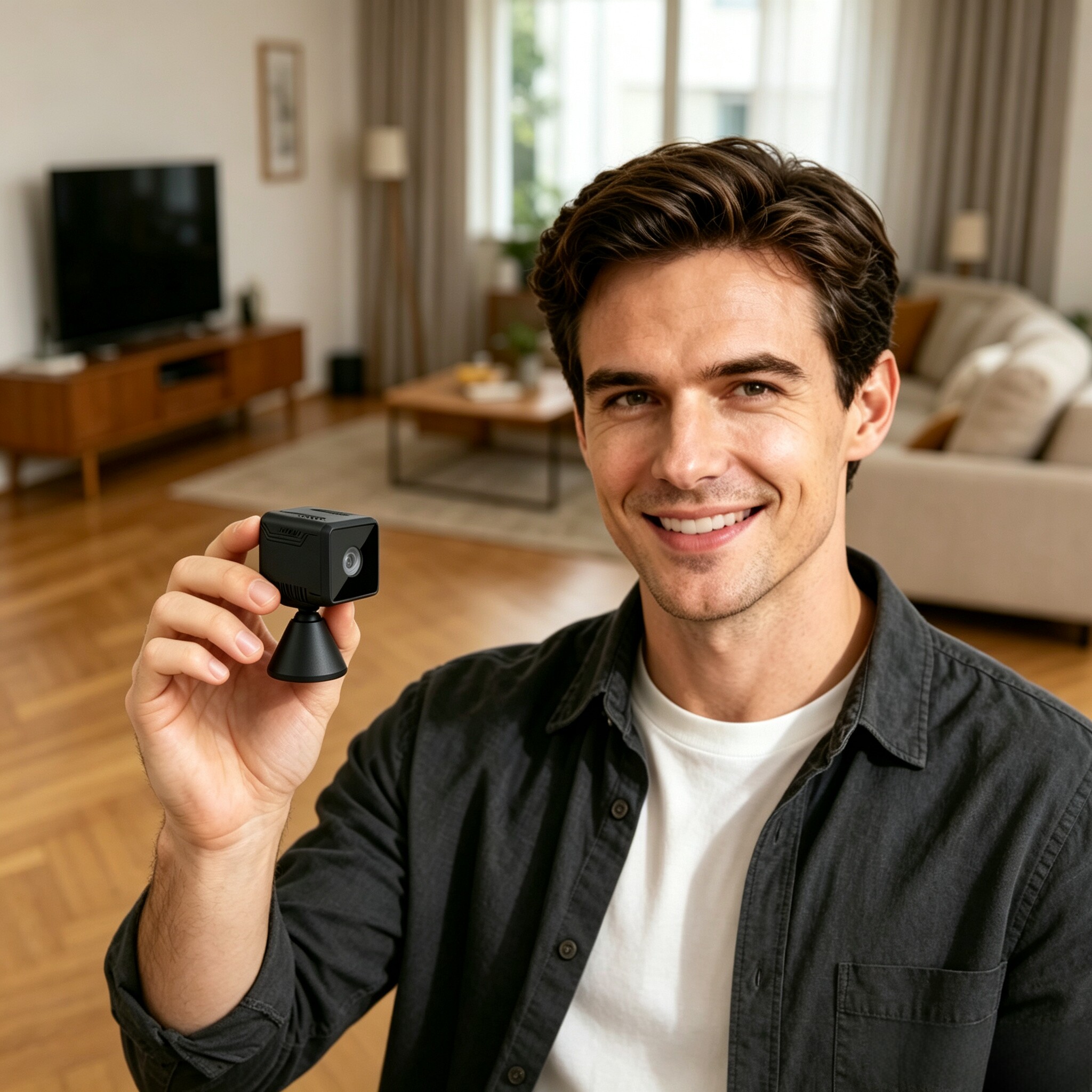 Next-Gen Starlight Full-Color Night Vision Smart Camera, Mini Portable Security Cam, Dual-Band WiFi, 2K Ultra HD Home Surveillance Camera