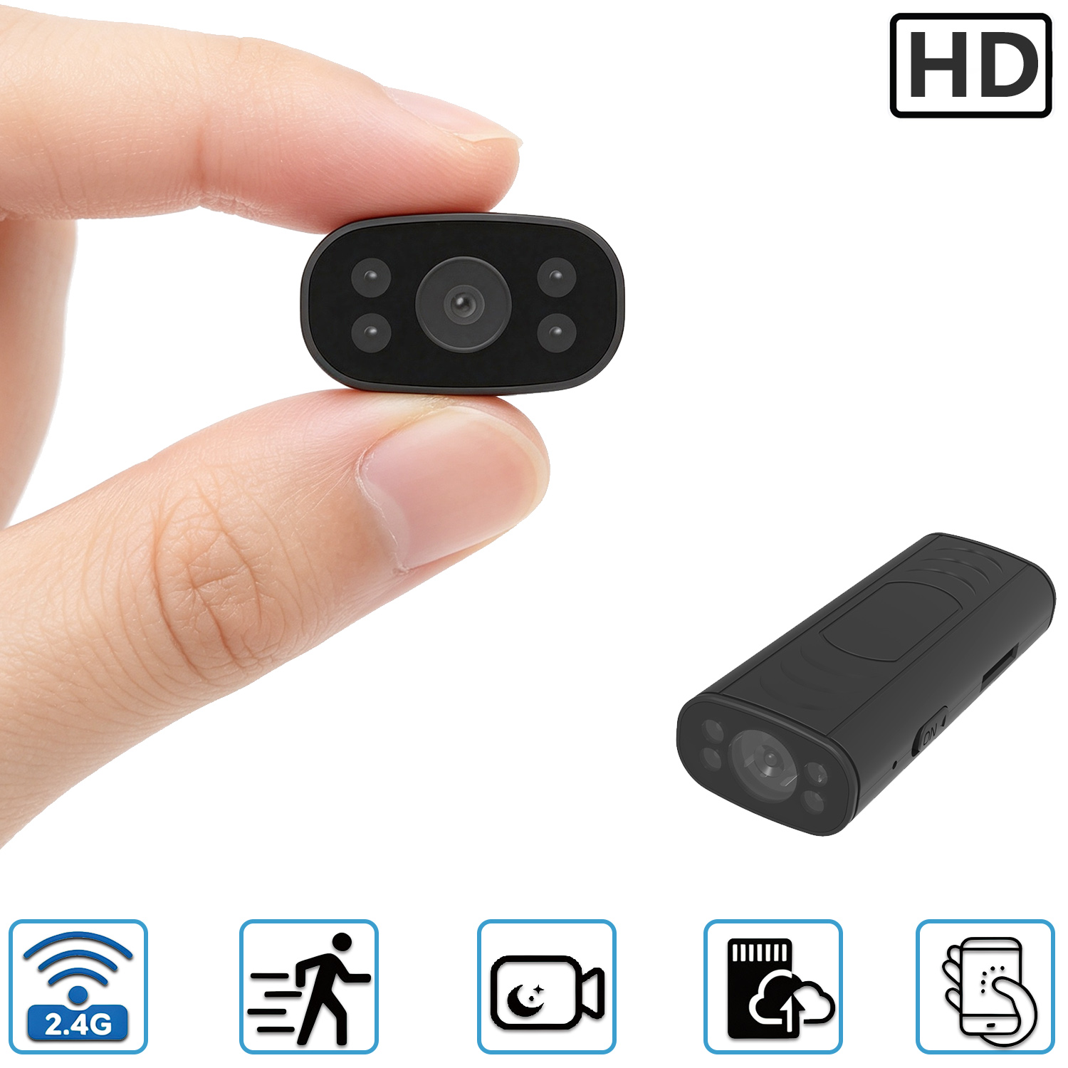 Next-Gen Compact Security Camera Super Small Portable Wireless WiFi Smart Camera, Mini Home Security Camera, Remote Viewing, No Setup Needed, Use Anywhere
