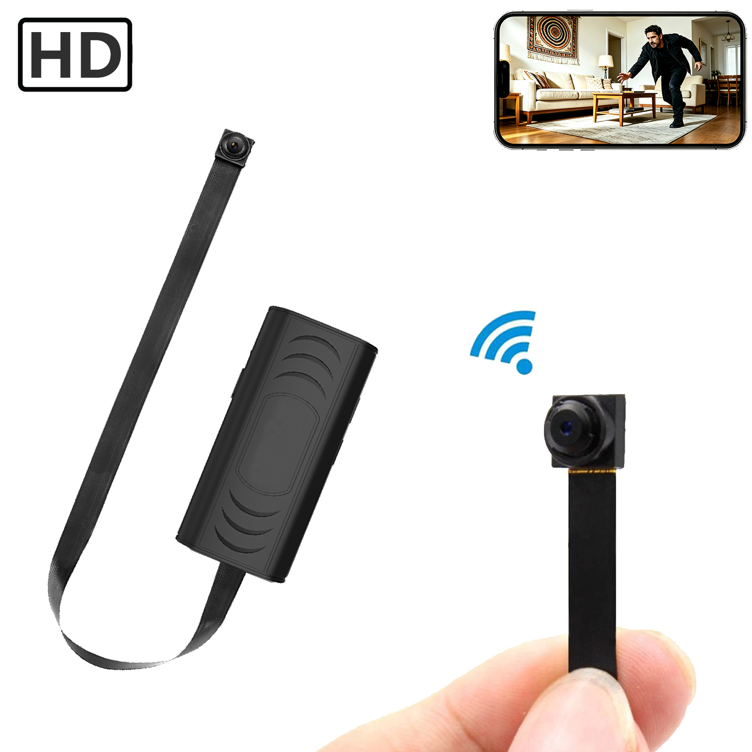 Mini HD Wireless WiFi Camera DIY Portable Small Security Cam with Motion Detection Flexible Home Surveillance Nanny Cam