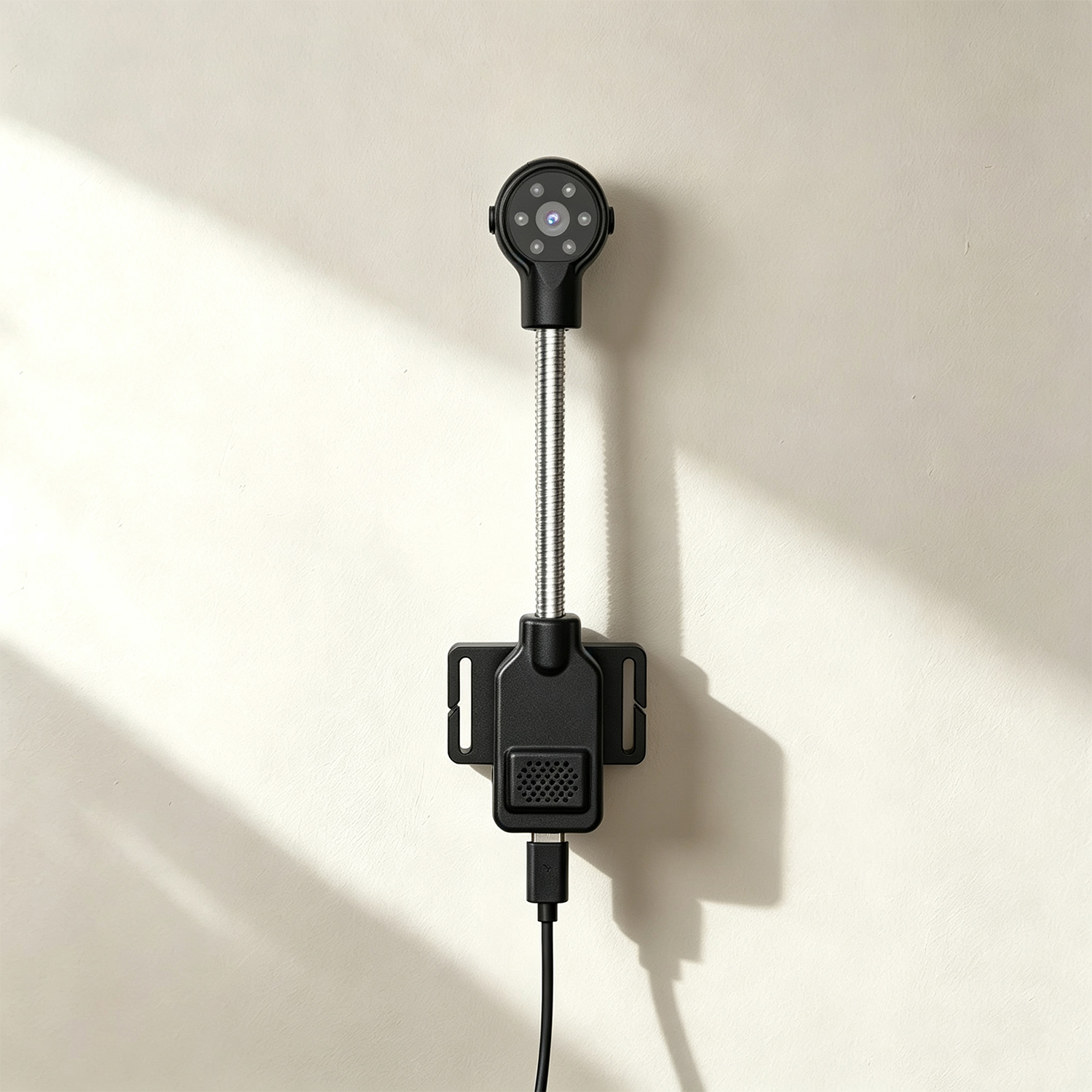 Portable Flexible Gooseneck Security Camera, WiFi Home Surveillance Camera, Plug‑and‑Play with Motion Detection, Night Vision, Two‑Way Audio, Local & Cloud Storage for Home Baby Pet Monitoring