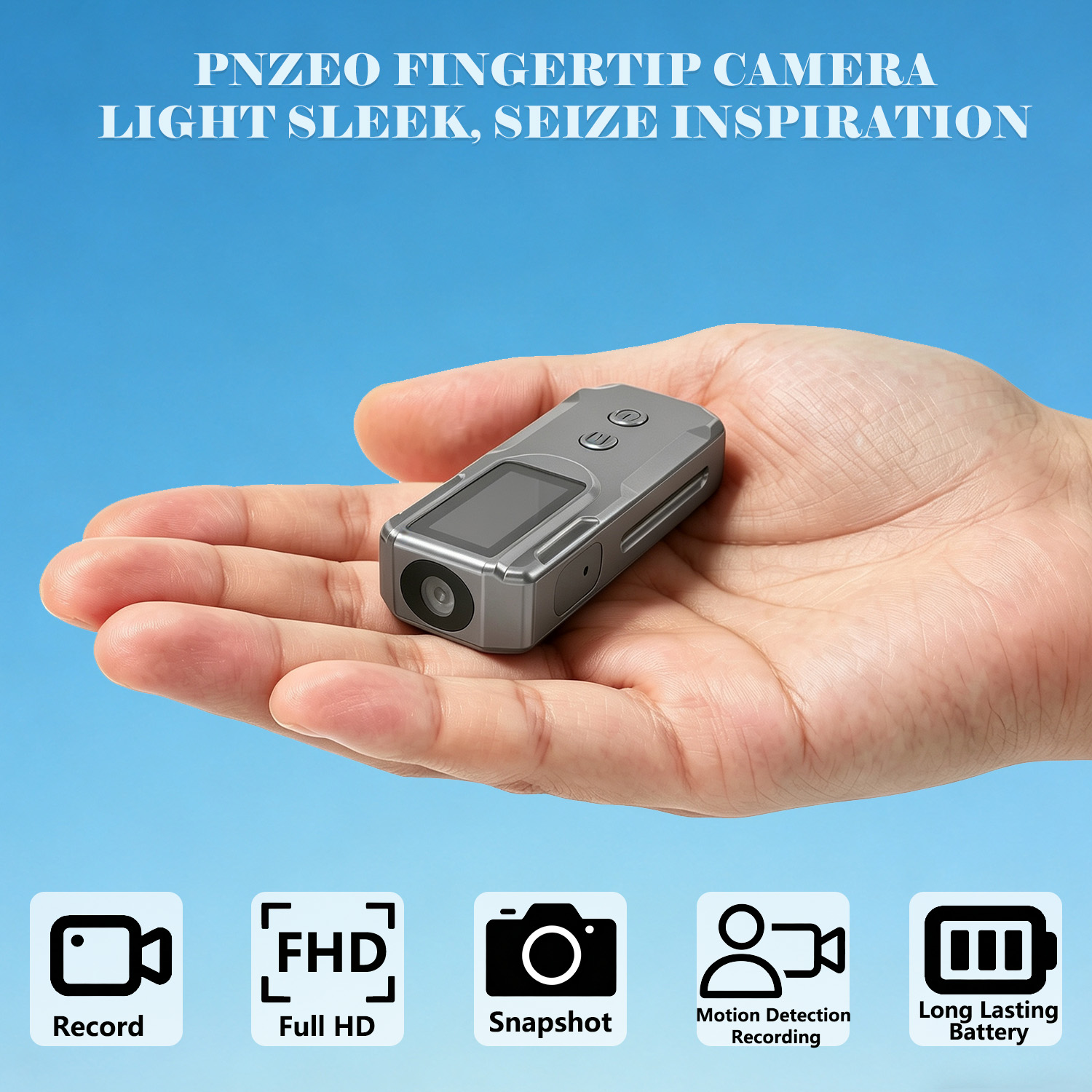 Next-Gen Fingertip Cameras, Compact Portable Action Cameras, With HD Display, Mini Pocket Vlogging Camera for Work, Study, Family, Travel, Pet Walking