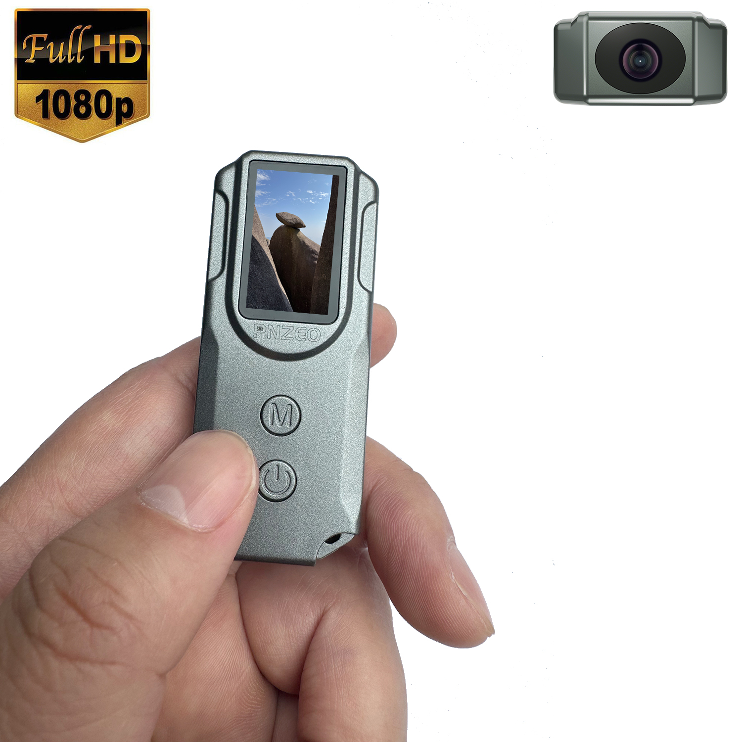 PNZEO P100 Fingertip Cameras, Compact Portable Action Cameras, With HD Display, 1080P FHD Mini Pocket Vlogging Camera for Work, Study, Family, Travel, Pet Walking