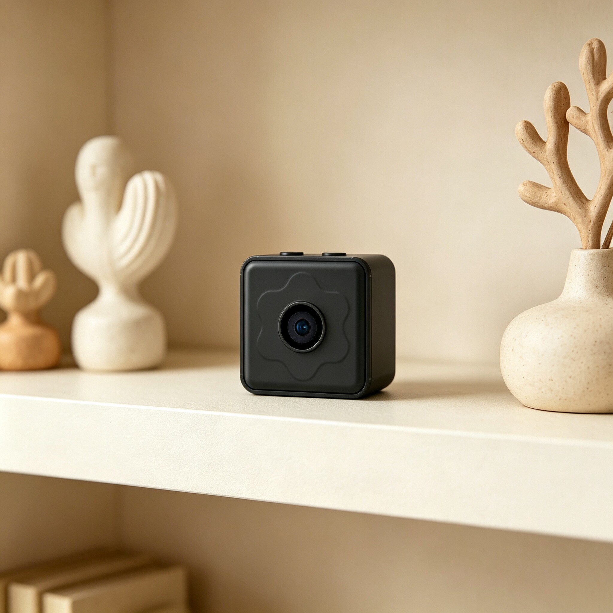 Next-Gen Mini Wireless Security Camera, Small Wireless Indoor Nanny Cam with No-Glow Night Vision, Motion Alerts, Home/Office Security Camera with Dual Storage