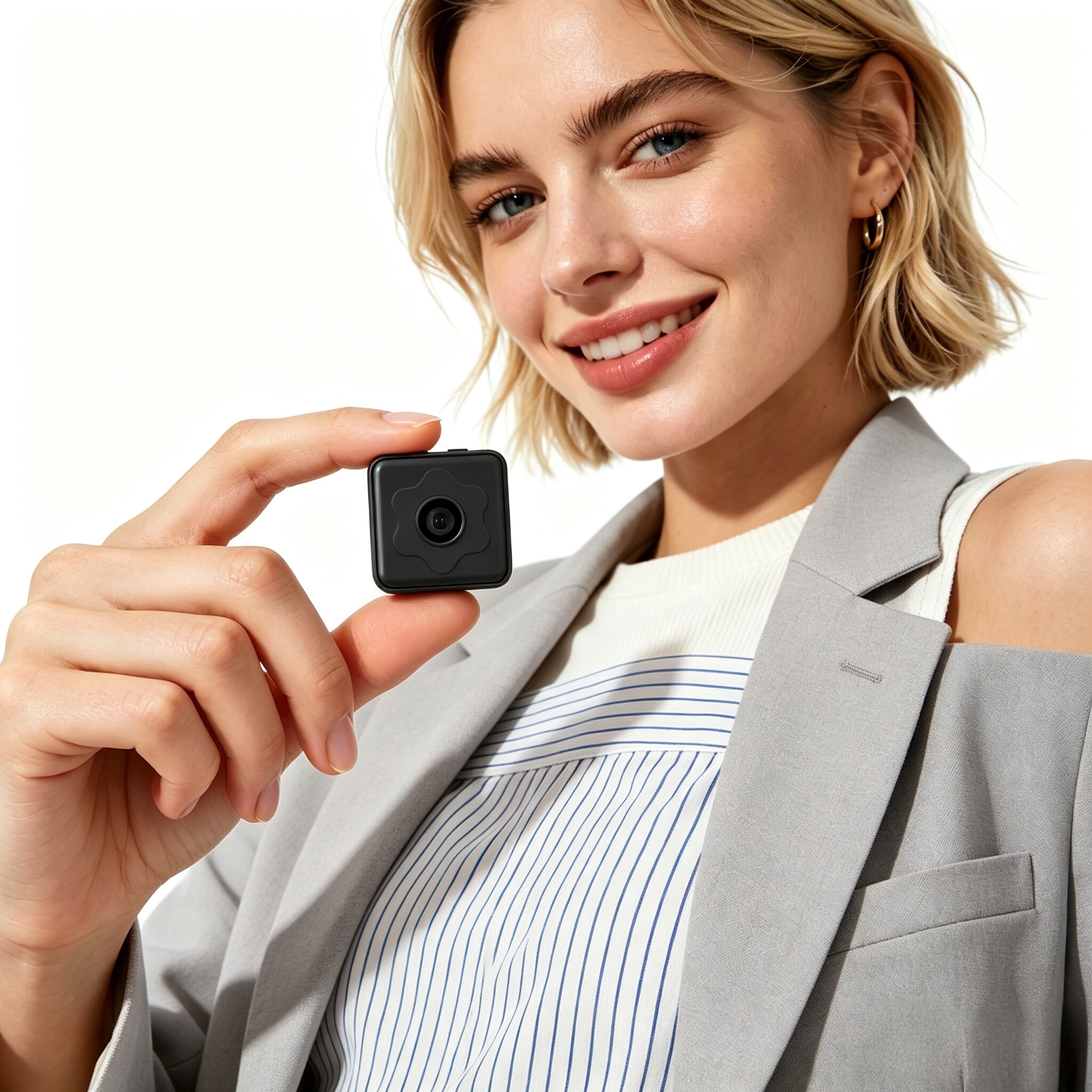 Next-Gen Mini Wireless Security Camera, Small Wireless Indoor Nanny Cam with No-Glow Night Vision, Motion Alerts, Home/Office Security Camera with Dual Storage