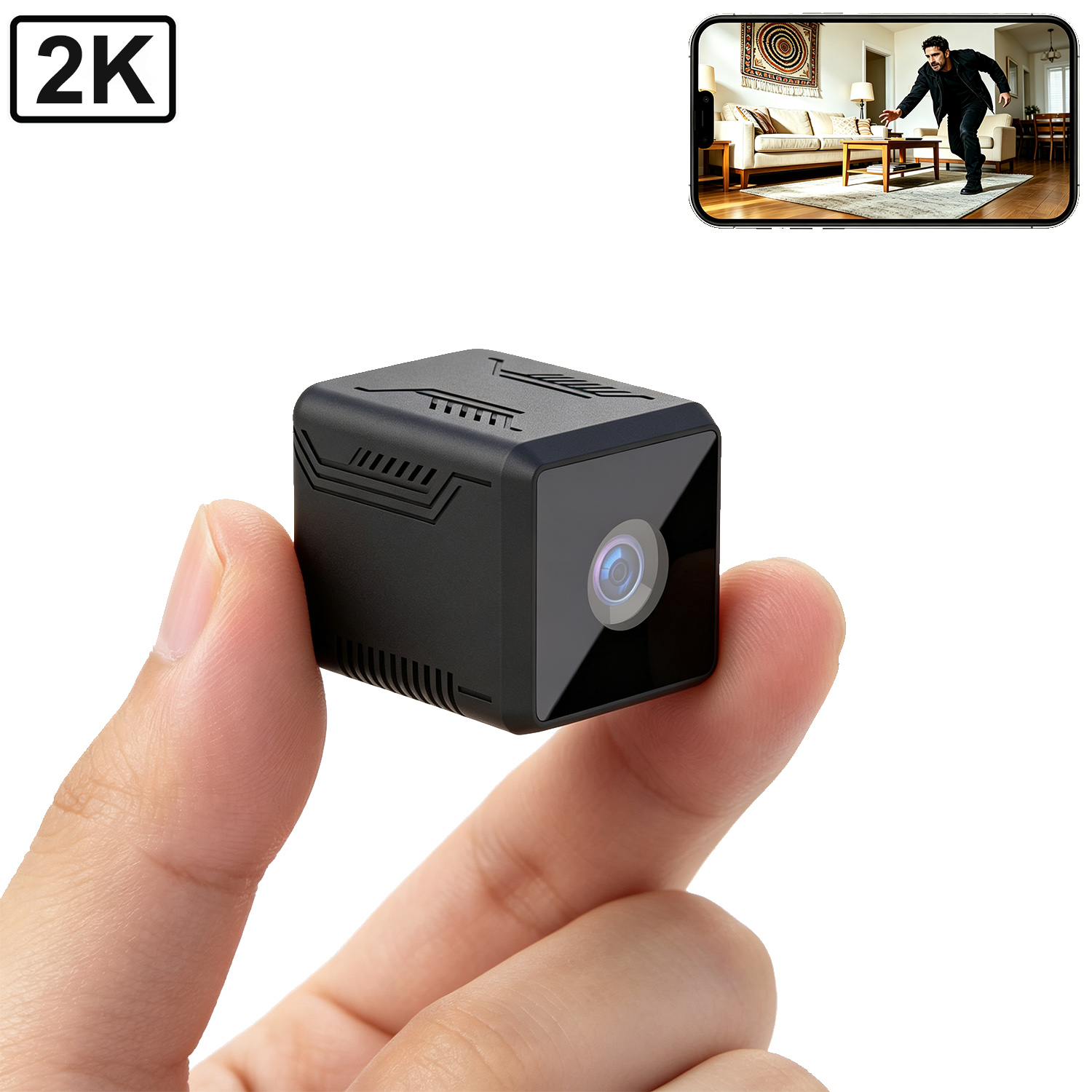 Next-Gen Starlight Full-Color Night Vision Smart Camera, Mini Portable Security Cam, Dual-Band WiFi, 2K Ultra HD Home Surveillance Camera