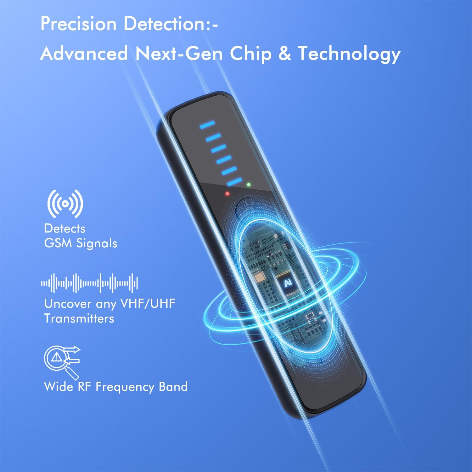 Hidden Camera Detector - AI-Powered Anti-Spy Device, GPS Tracker & Bug Detector, Portable RF Signal Scanner for Hotels, Travel