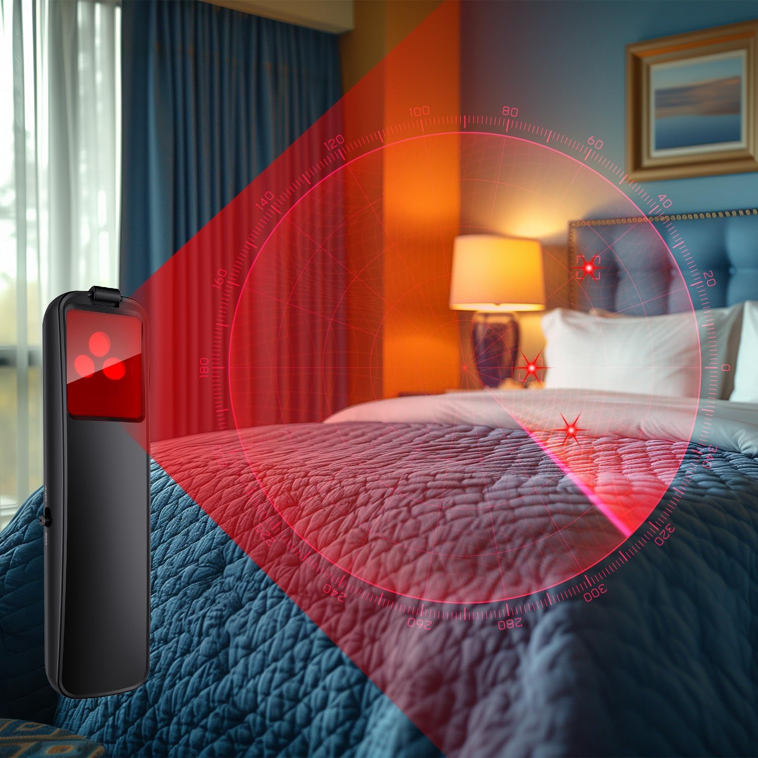 Hidden Camera Detector - AI-Powered Anti-Spy Device, GPS Tracker & Bug Detector, Portable RF Signal Scanner for Hotels, Travel