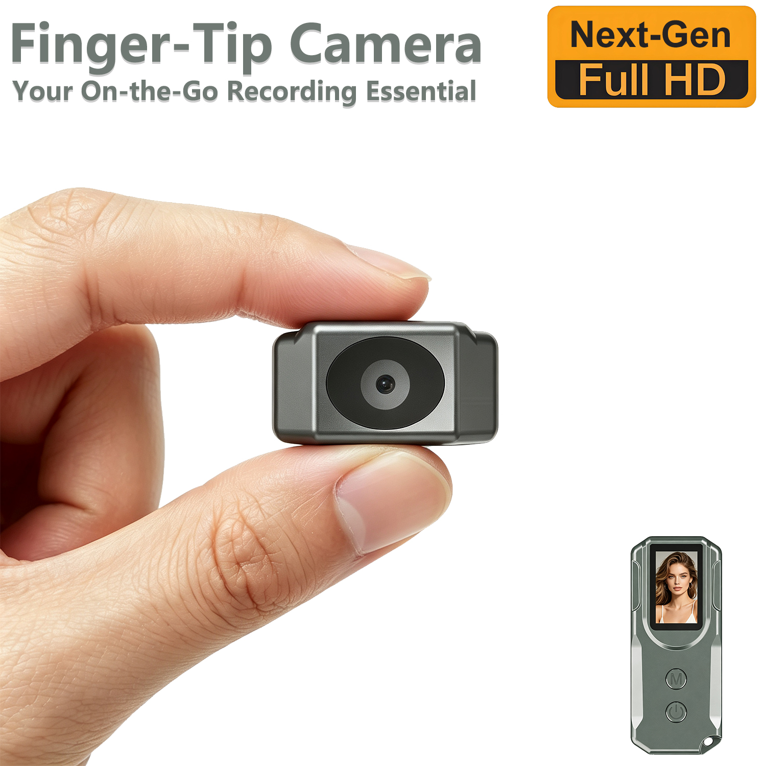 PNZEO P100 Fingertip Cameras, Compact Portable Action Cameras, With HD Display, 1080P FHD Mini Pocket Vlogging Camera for Work, Study, Family, Travel, Pet Walking