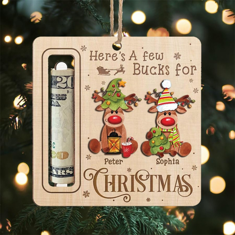 Custom Cute Money Holder Christmas Ornament