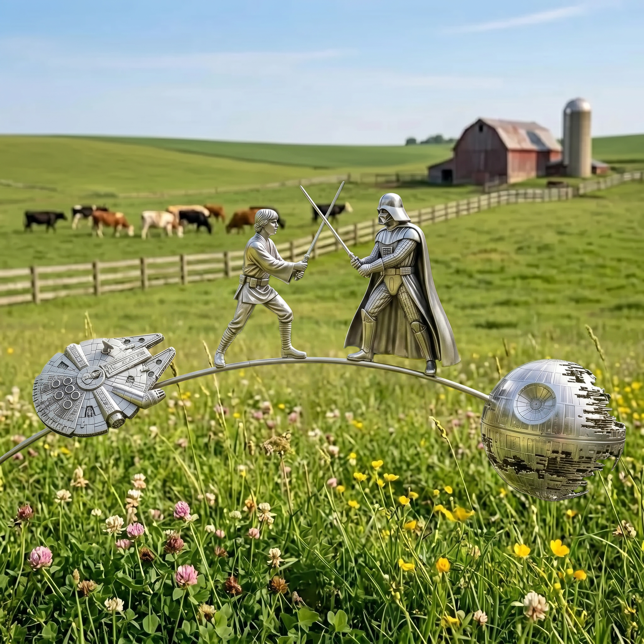 SW 50th Anniversary Garden Stake – Vader vs Luke Lightsaber Duel