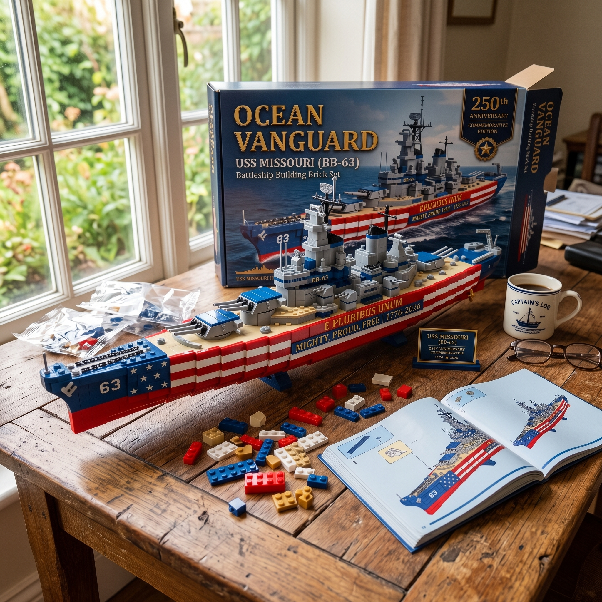 Ocean Vanguard USS Missouri (BB-63) Battleship Building Brick Set
