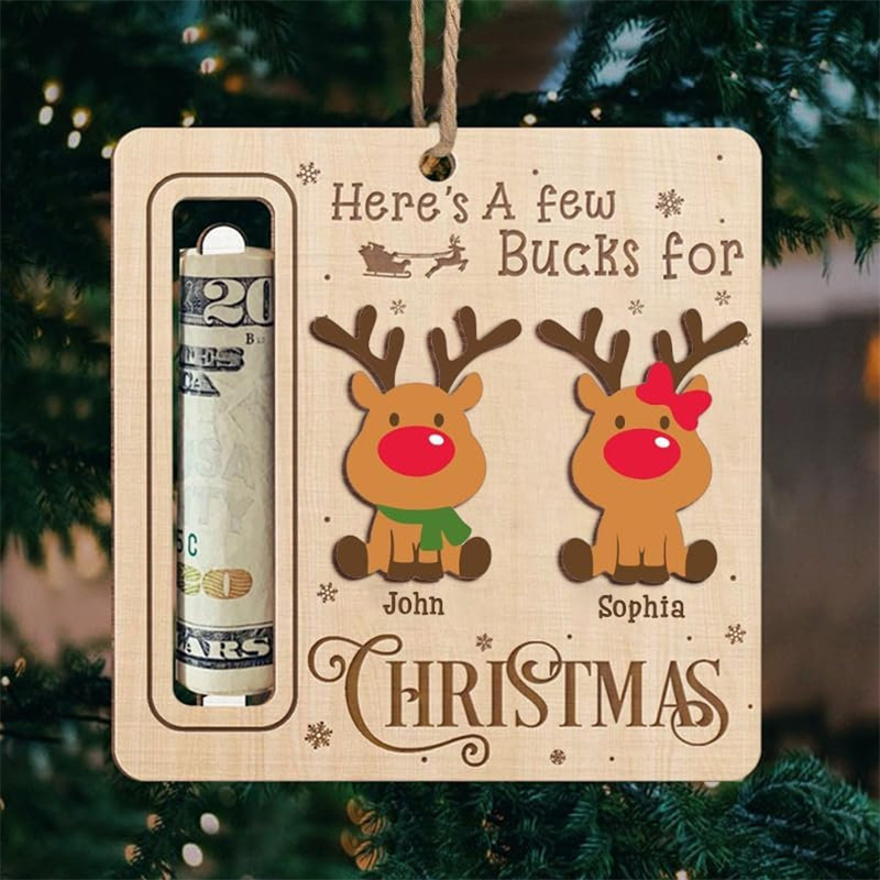 Custom Cute Money Holder Christmas Ornament