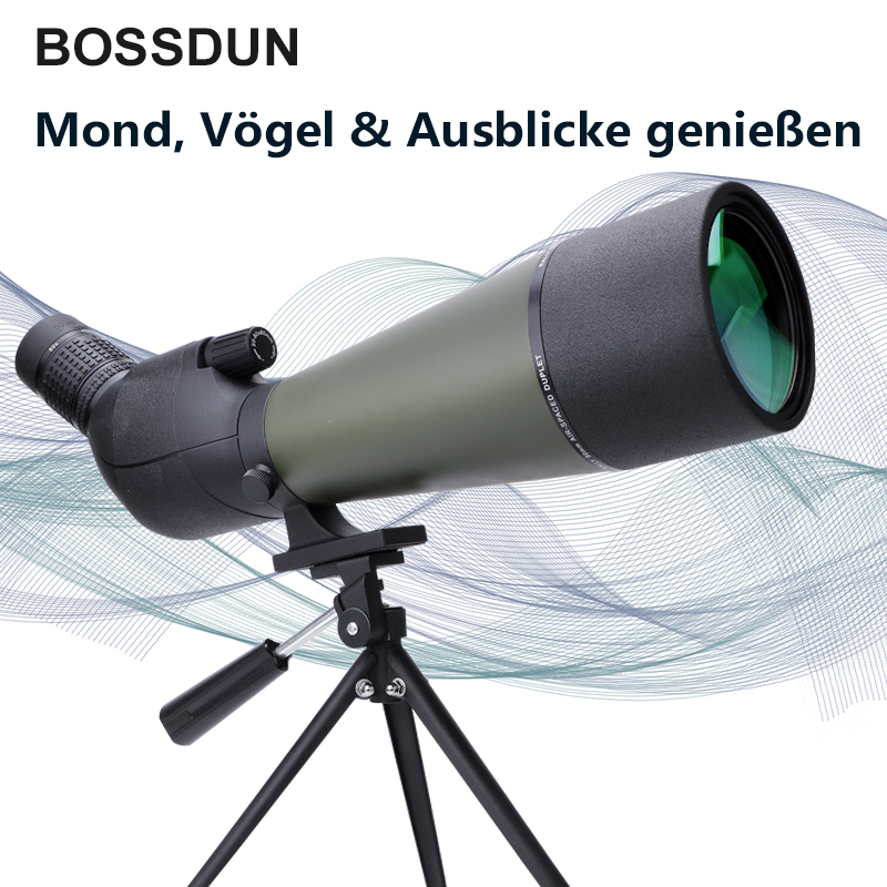 BOSSDUN 25–75x80mm Spektiv mit Stativ – inkl. Smartphone-Adapter & Tragetasche, HD BAK4 Prisma, wasserdichtes Monokular, ideal für Vogelbeobachtung, Fotografie & Outdoor