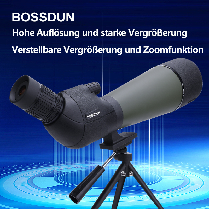 BOSSDUN 25–75x80mm Spektiv mit Stativ – inkl. Smartphone-Adapter & Tragetasche, HD BAK4 Prisma, wasserdichtes Monokular, ideal für Vogelbeobachtung, Fotografie & Outdoor