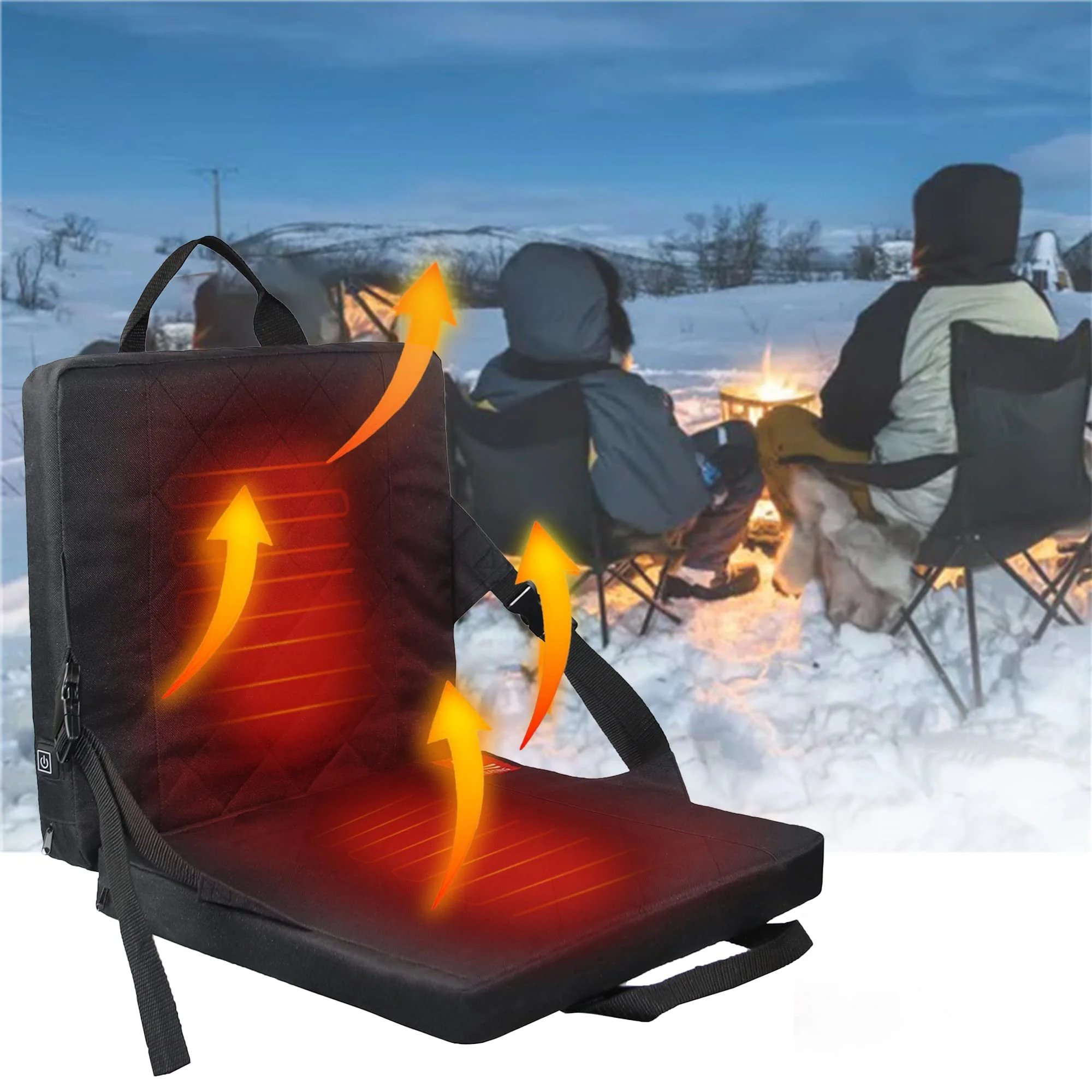 Foldable Heated Seat Cushion With Adjustable Temperature Controller