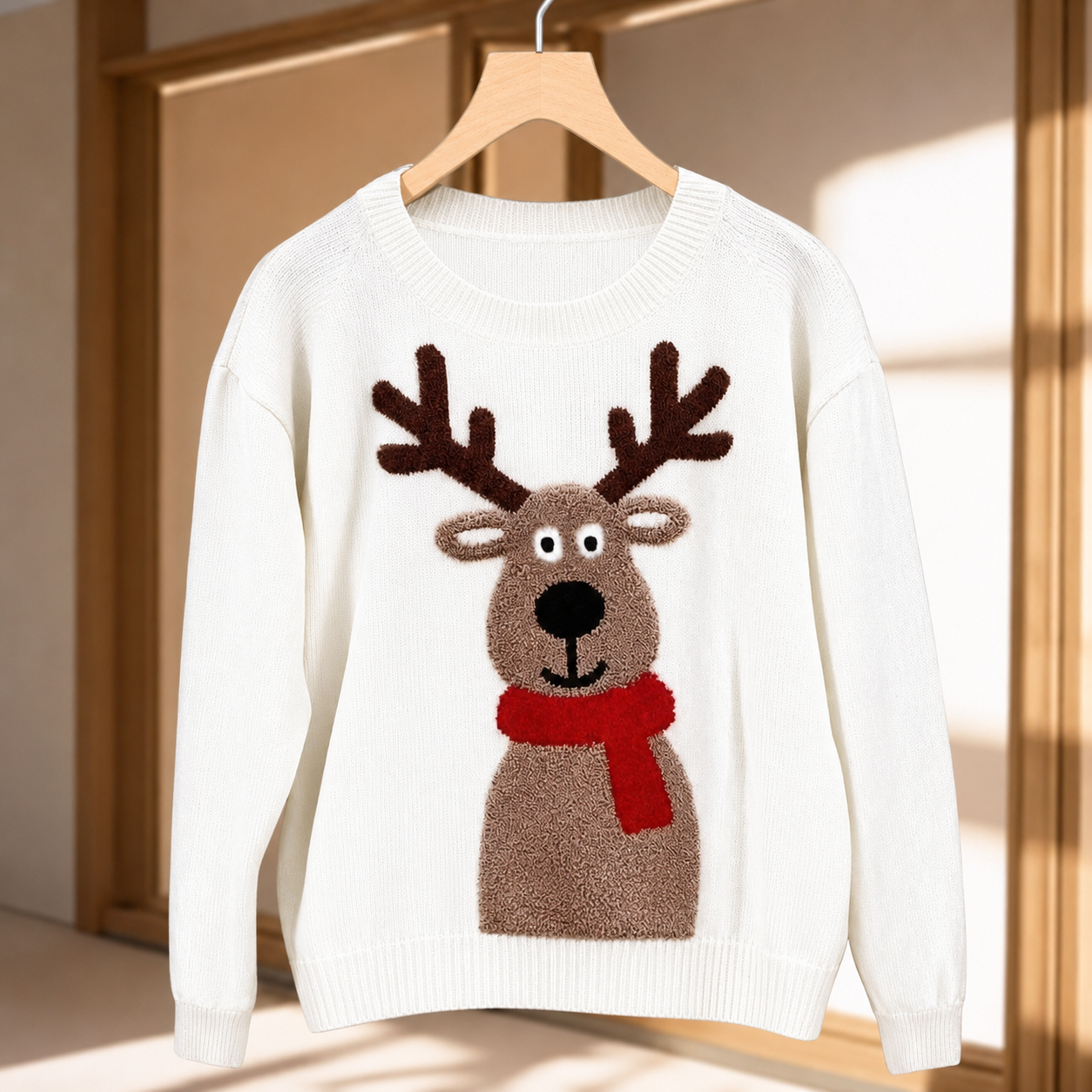 Christmas Deer Pattern Jacquard Sweater For Women