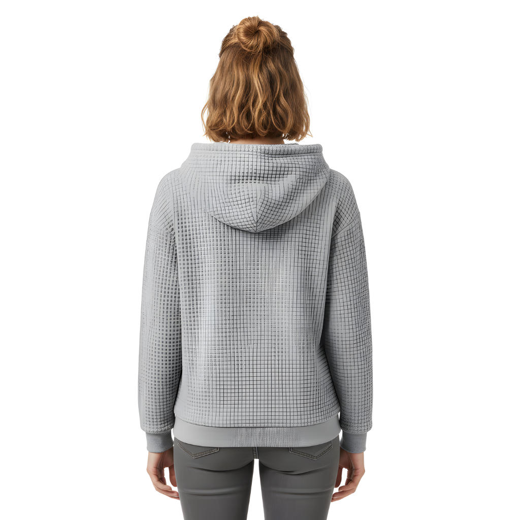 Christmas Gnome Print Waffle Knit Hoodie