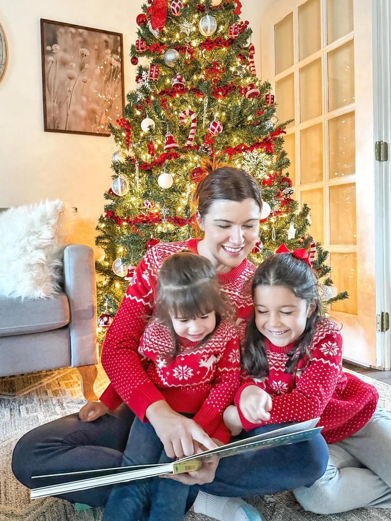 Christmas Family Matching Deer Graphic Print Knitted Sweater Set-Cozy Knit Sets