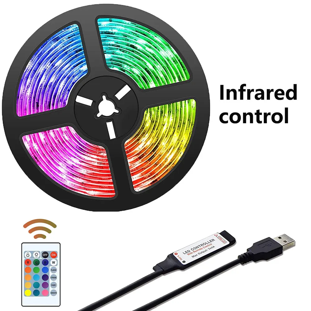 USB LED Strip Lights with Remote Control for Home and TV Decor