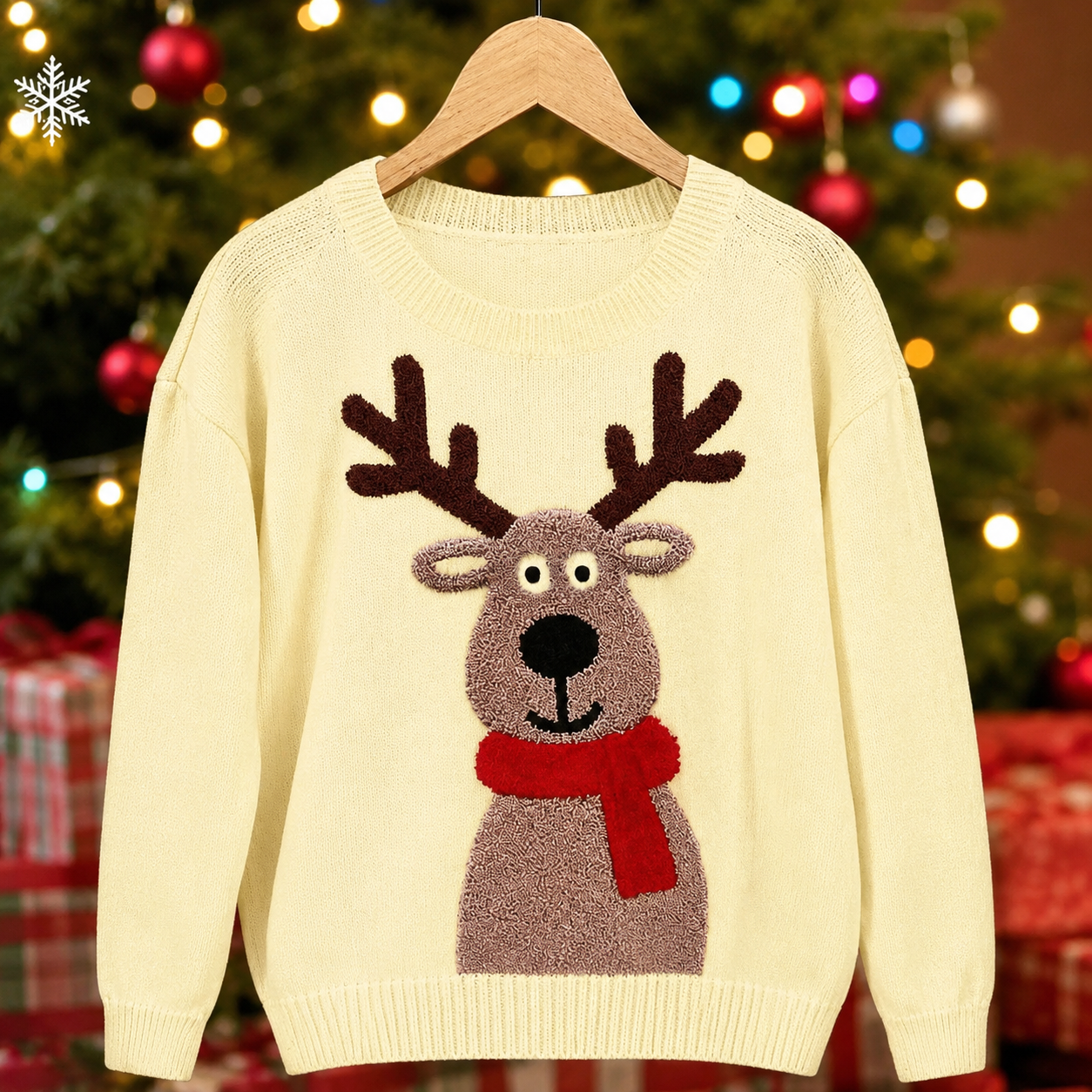Christmas Deer Pattern Jacquard Sweater For Women