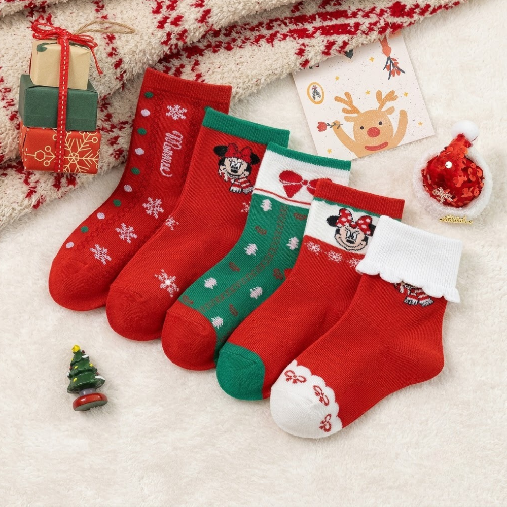 Christmas Pattern Mid Calf Socks For Kids