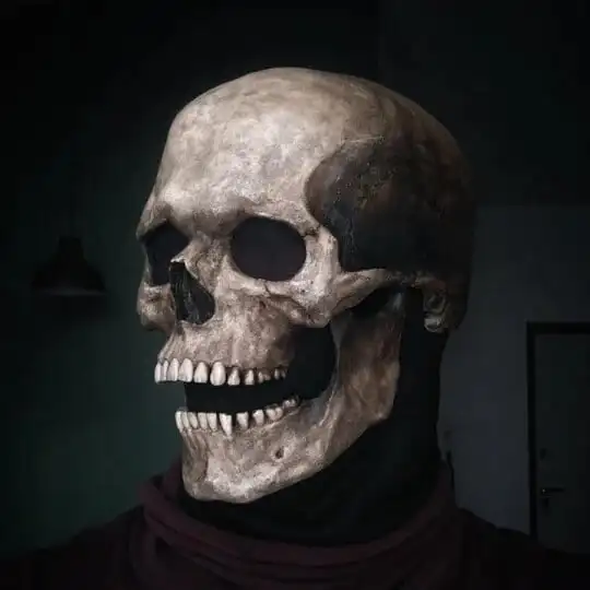 Movable Realistic Full Jaw Halloween Human Mask