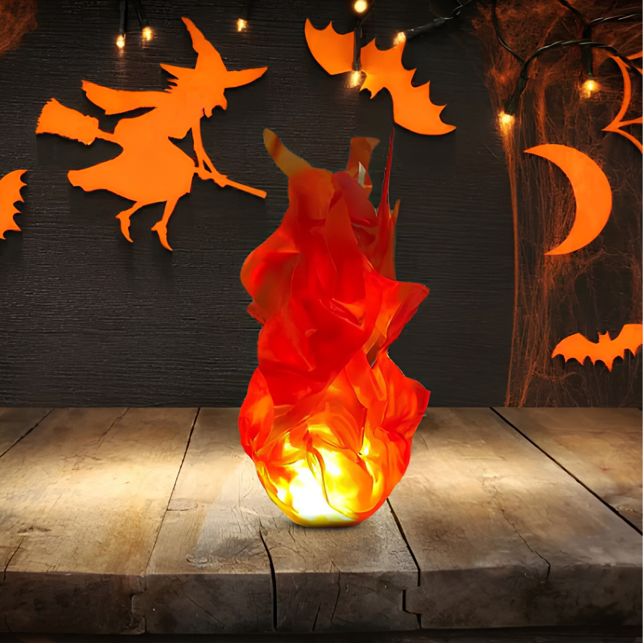 Halloween Floating Fireball Prop With LED Glow