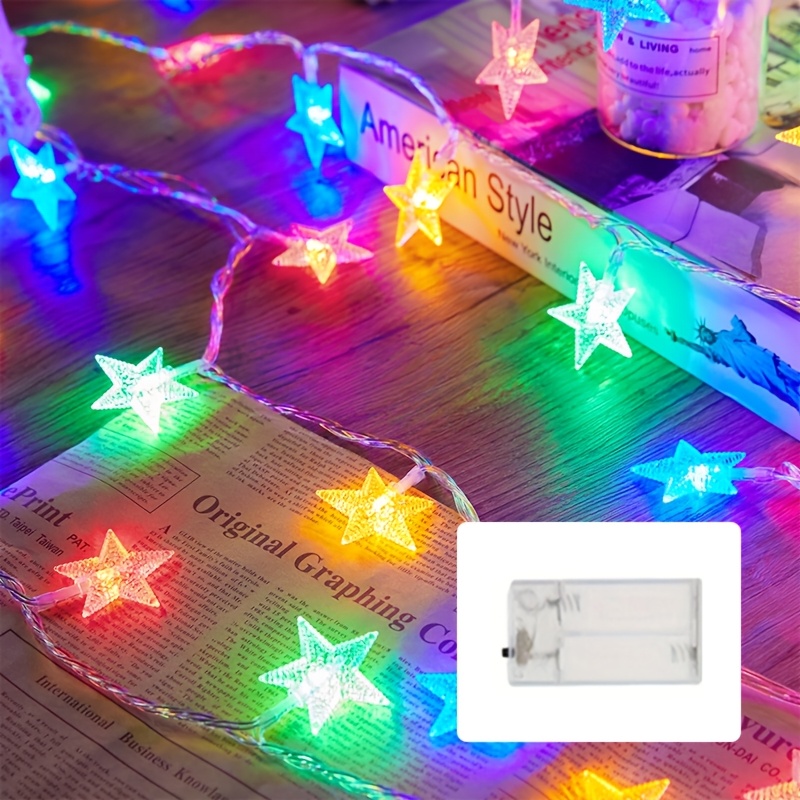Battery Powered Star Fairy String Lights for Indoor and Holiday Decor