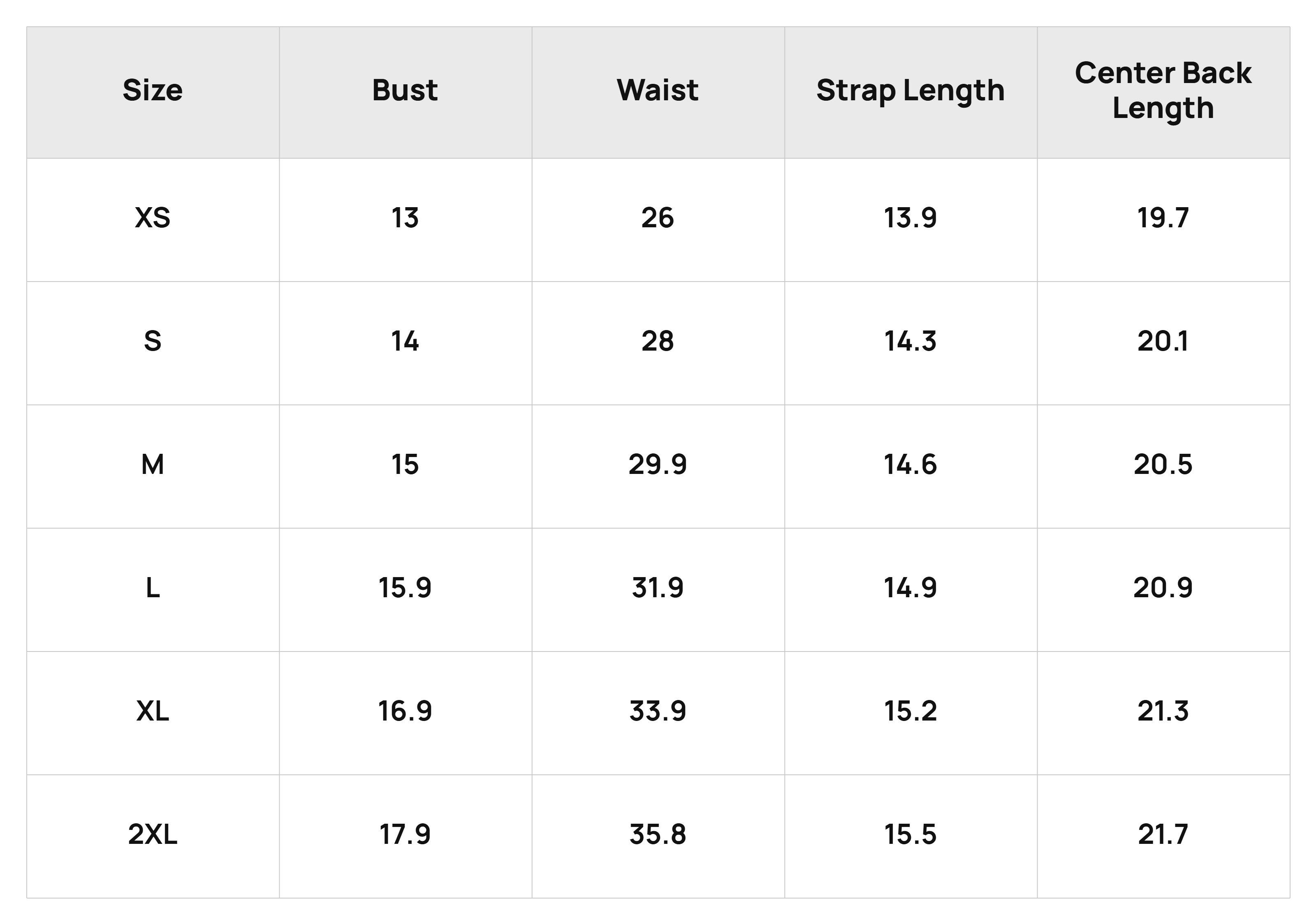 Size Chart
