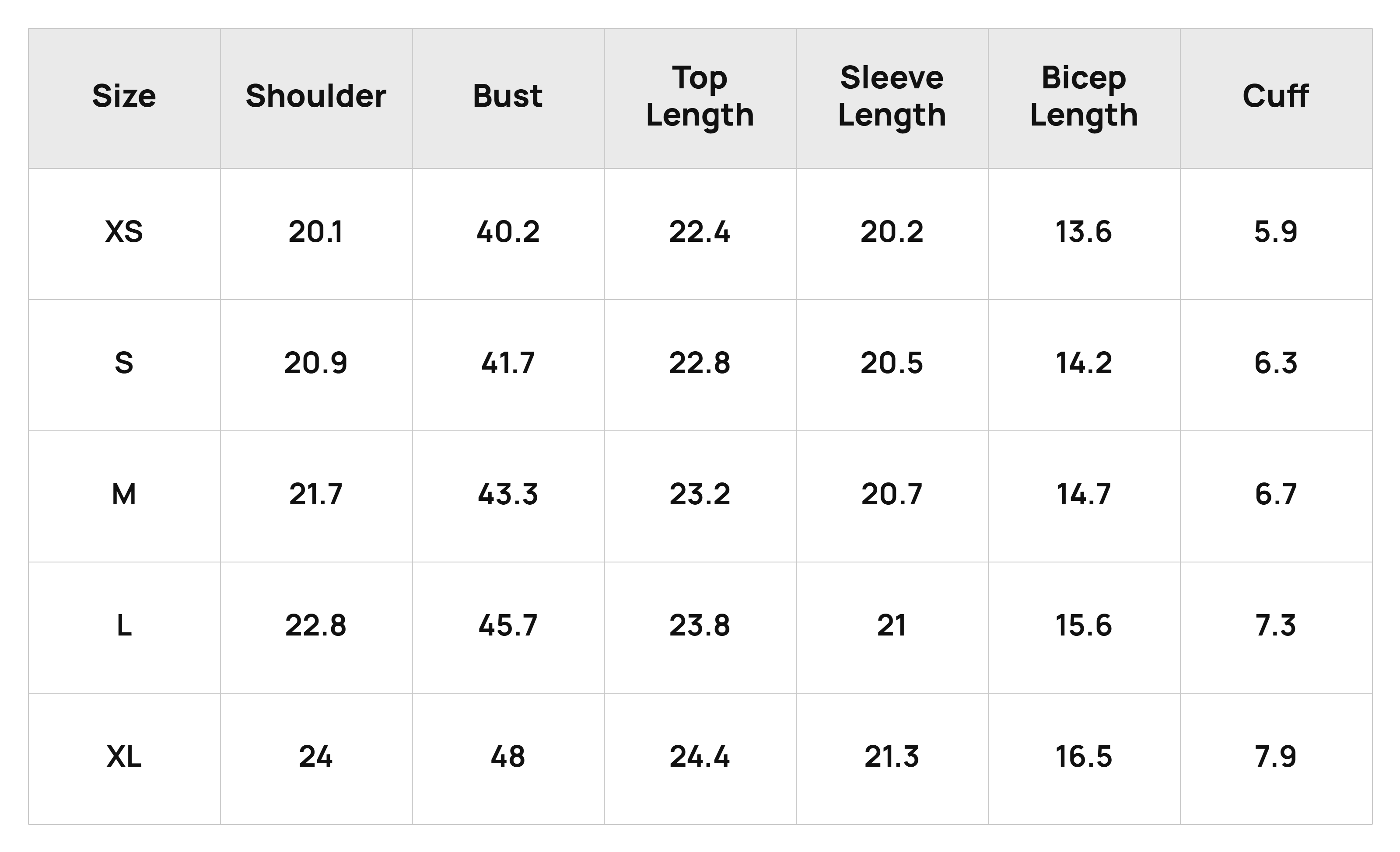 Size Chart