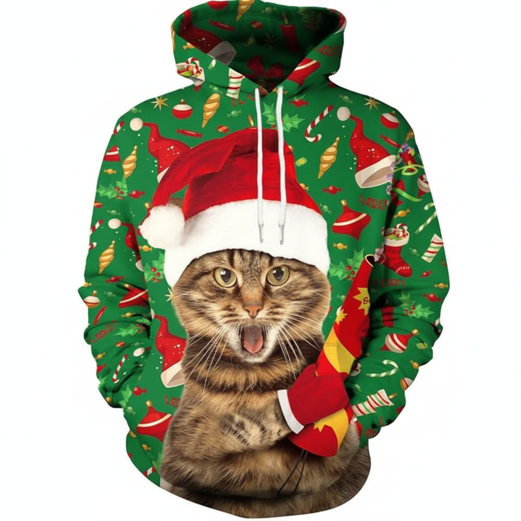 Christmas All Over Print 3D Graphic Long Sleeve Hoodie