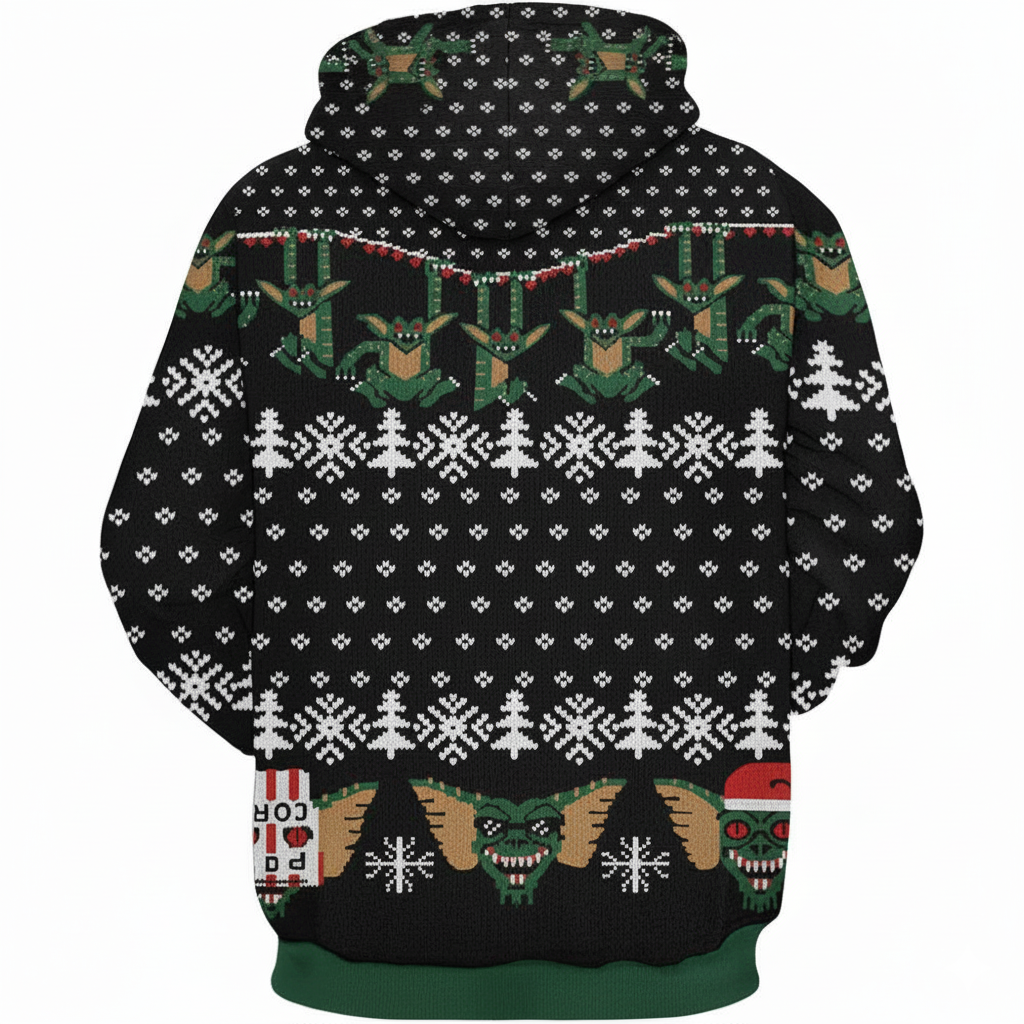 Christmas All Over Print Hoodie with Kangaroo Pocket