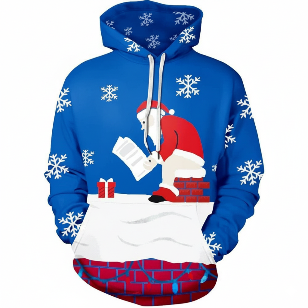 Christmas All Over Print Hoodie with Kangaroo Pocket