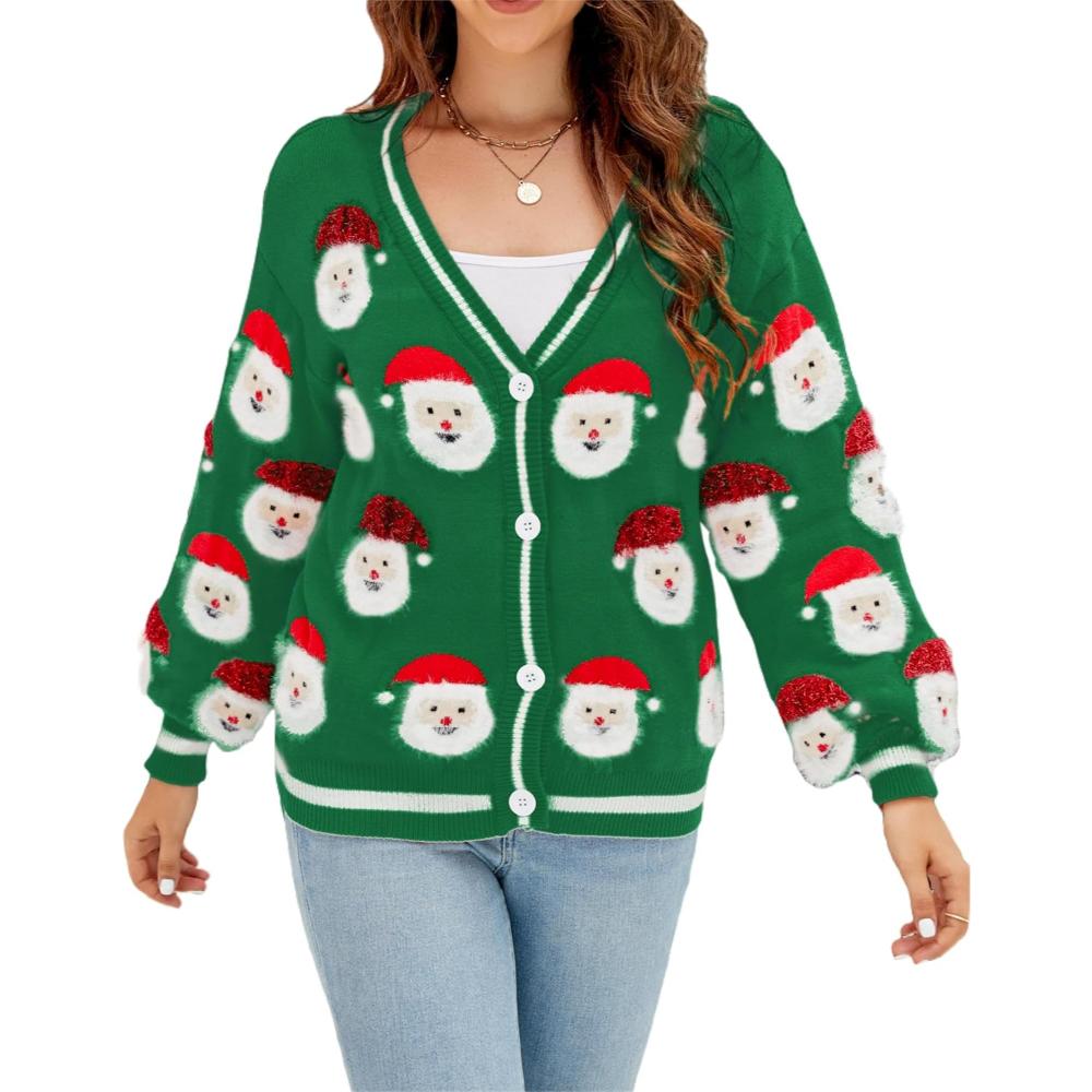 Button Down Christmas Cardigan For The Holidays-Cozy Knit Sets