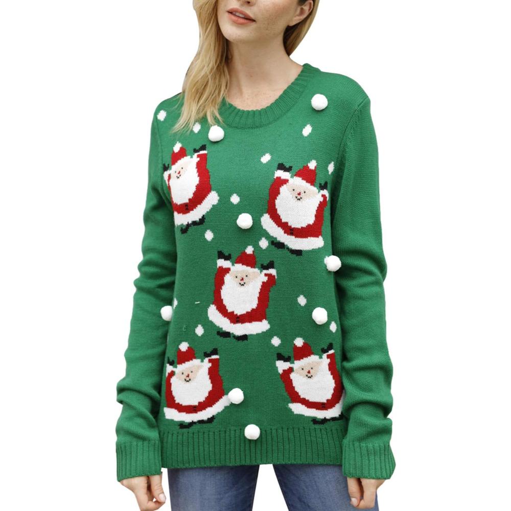 Long Sleeve Christmas Sweater With Holiday Print-Cozy Knit Sets