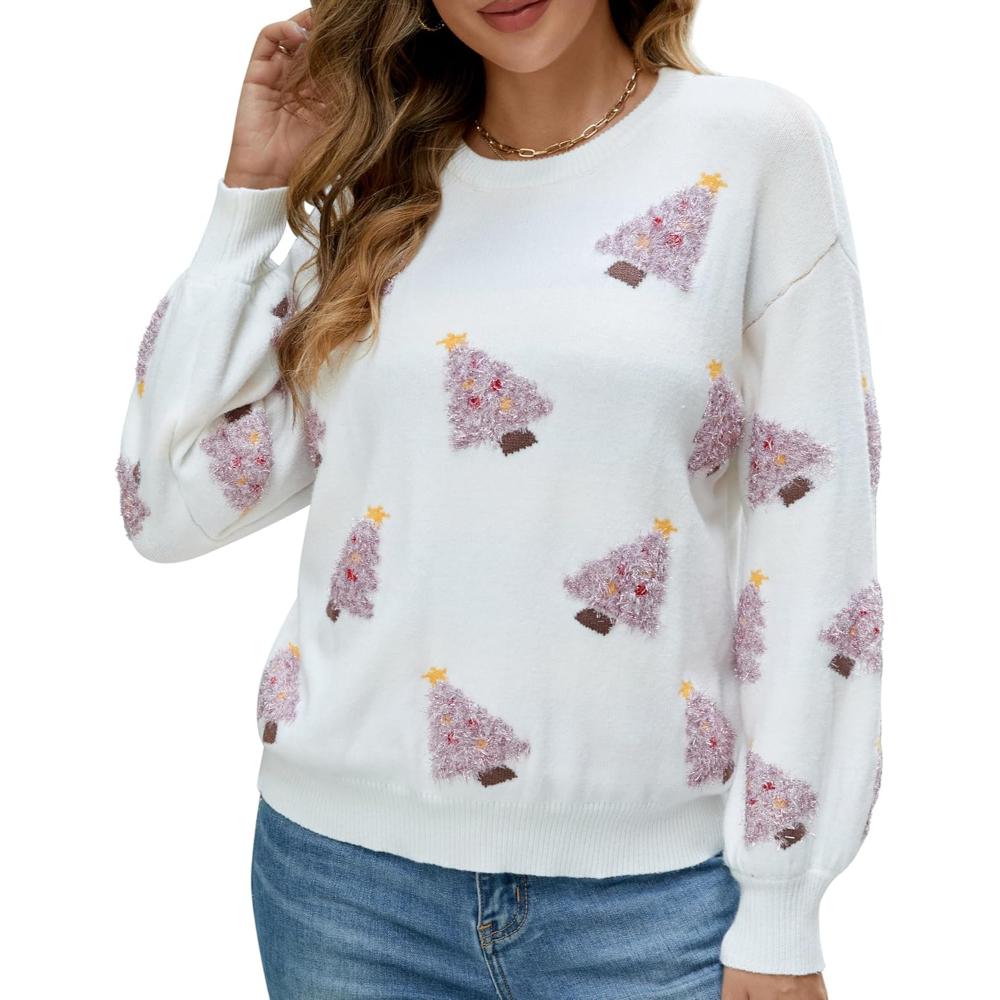 Cheerful Knitted Sweater With A Christmas Holiday Theme-Cozy Knit Sets