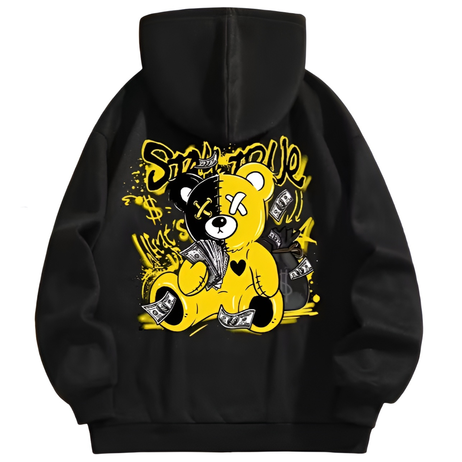 Women Bear Graphic Print Casual Hoodie