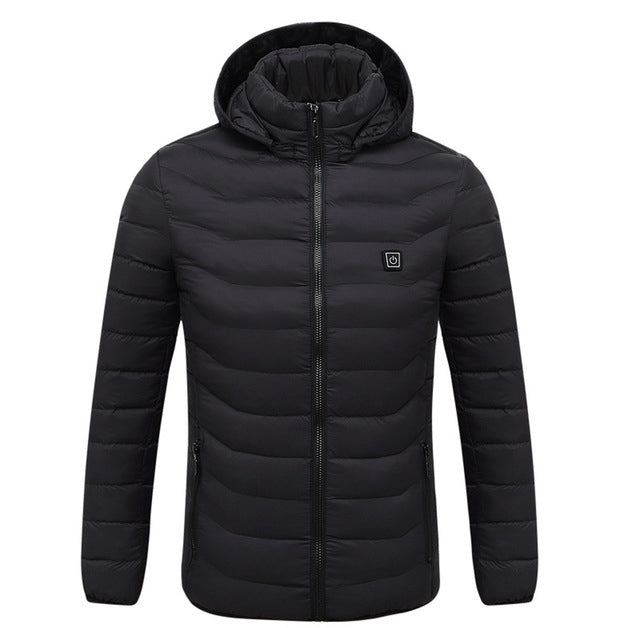 Electric Battery Heated Hooded Jacket - Waterproof , Thermal Heating-Amzemart
