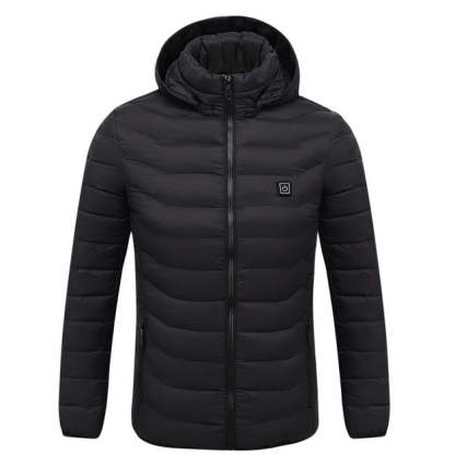 Electric Battery Heated Hooded Jacket - Waterproof , Thermal Heating-Amzemart