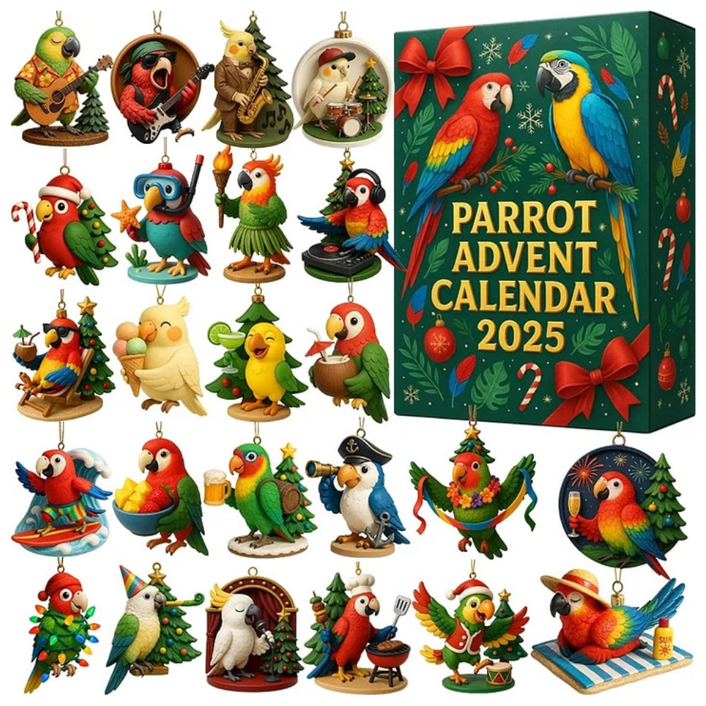 Parrot Figurine Advent Calendar 2025 With Miniature Bird Collectibles