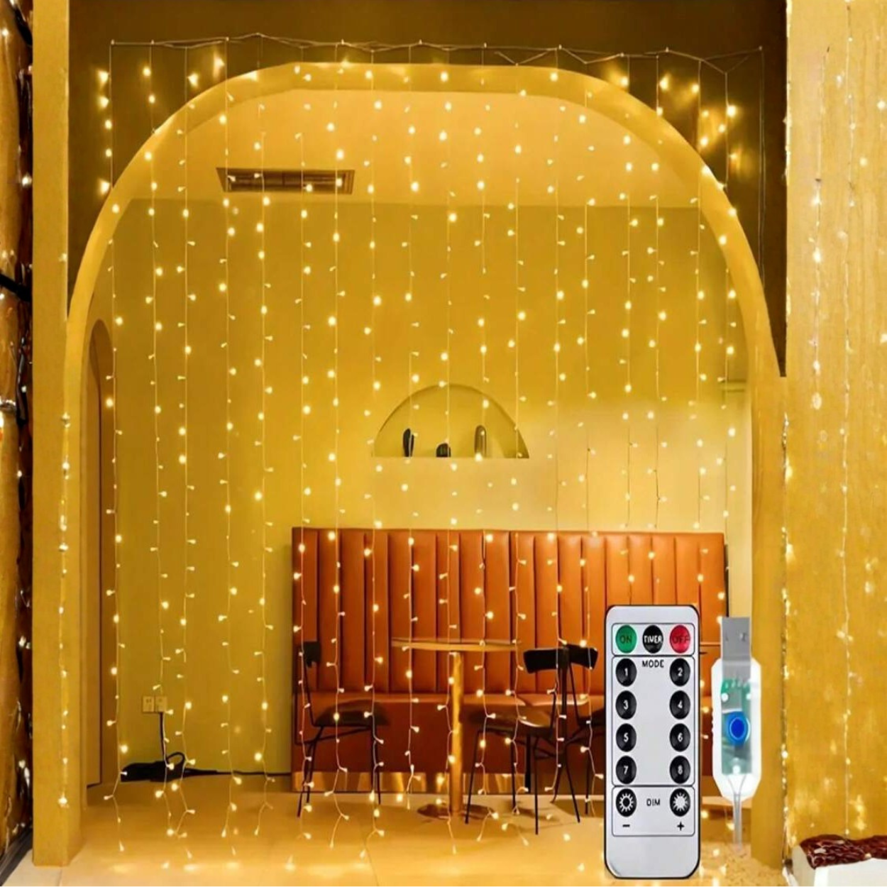 USB Powered LED Curtain Lights With Remote Control