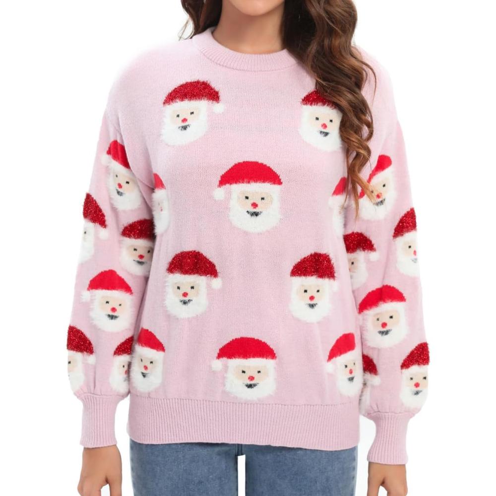 Cheerful Knitted Sweater With A Christmas Holiday Theme-Cozy Knit Sets