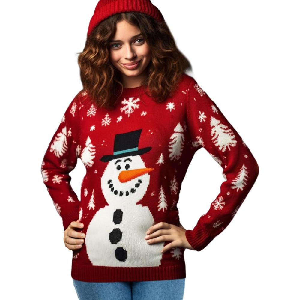 Festive Christmas Sweater With Holiday Print-Cozy Knit Sets