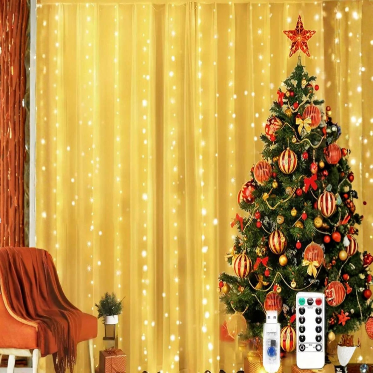 USB Powered LED Curtain Lights With Remote Control