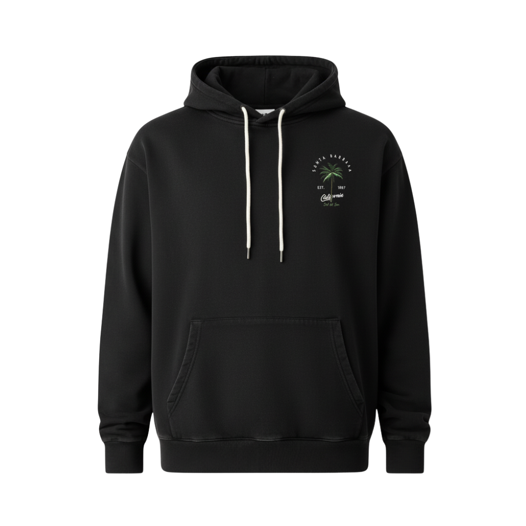 Men Casual Tropical Palm Tree Print Hooded Sweatshirt