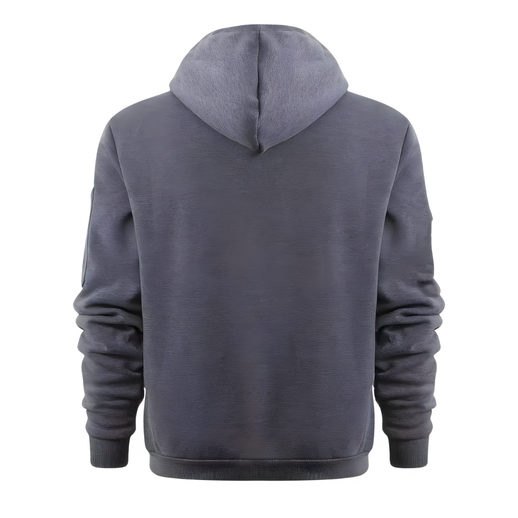 Casual Zip Up Hoodie With Kangaroo Pocket