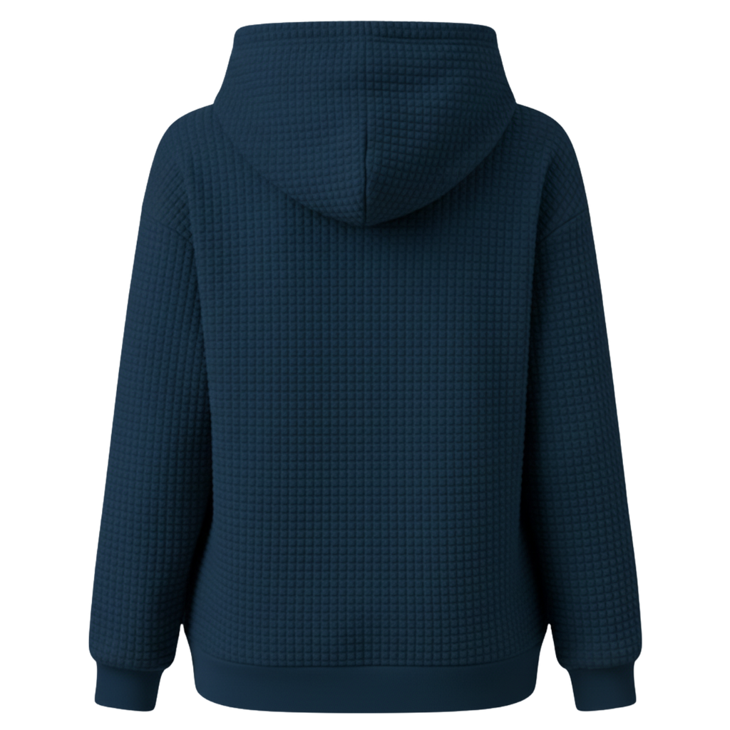 Christmas Gnome Print Waffle Knit Hoodie